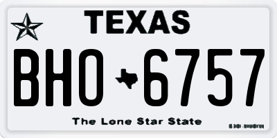 TX license plate BHO6757