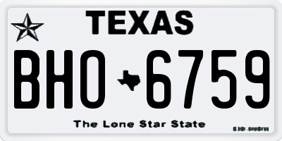 TX license plate BHO6759