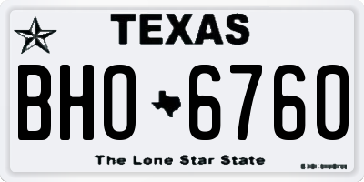 TX license plate BHO6760