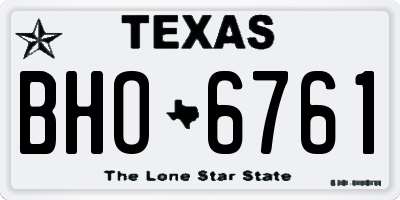 TX license plate BHO6761