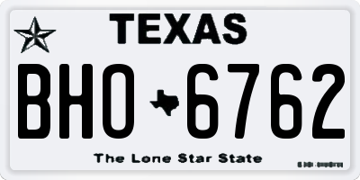 TX license plate BHO6762