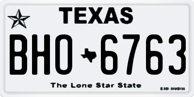 TX license plate BHO6763