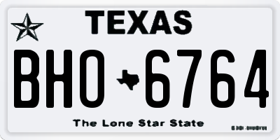 TX license plate BHO6764