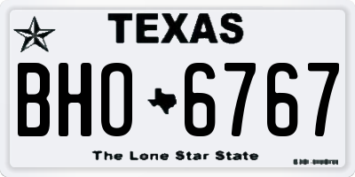 TX license plate BHO6767