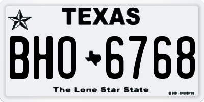 TX license plate BHO6768
