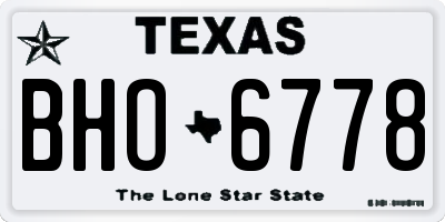 TX license plate BHO6778