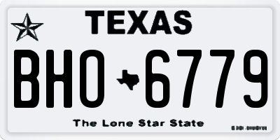 TX license plate BHO6779