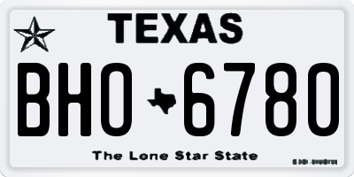 TX license plate BHO6780