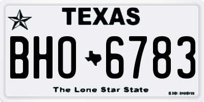 TX license plate BHO6783