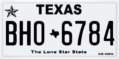 TX license plate BHO6784