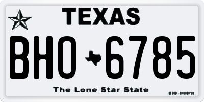 TX license plate BHO6785