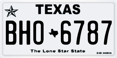 TX license plate BHO6787
