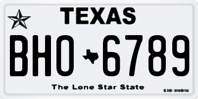 TX license plate BHO6789