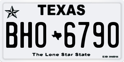 TX license plate BHO6790