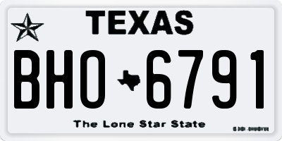 TX license plate BHO6791
