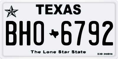 TX license plate BHO6792