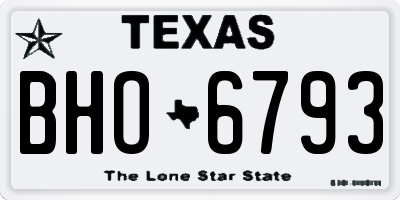 TX license plate BHO6793