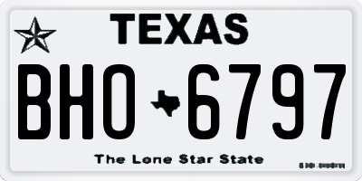 TX license plate BHO6797