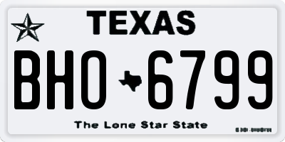 TX license plate BHO6799