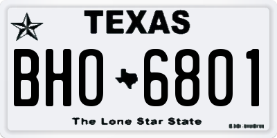 TX license plate BHO6801