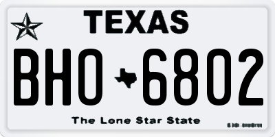 TX license plate BHO6802