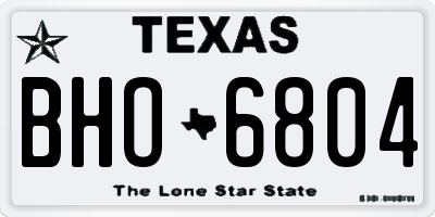 TX license plate BHO6804