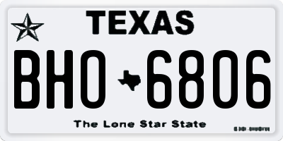 TX license plate BHO6806