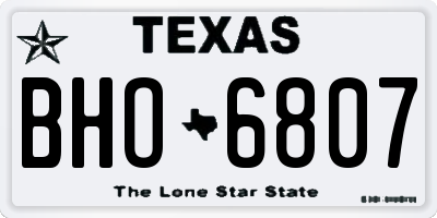 TX license plate BHO6807