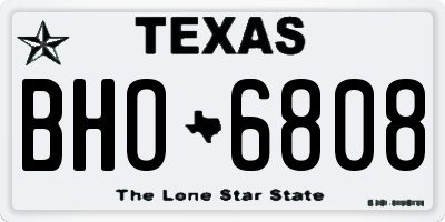 TX license plate BHO6808