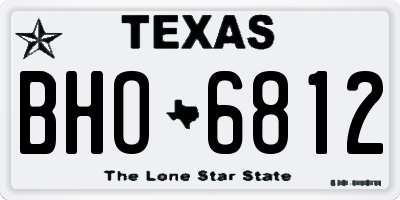 TX license plate BHO6812