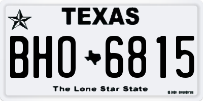 TX license plate BHO6815