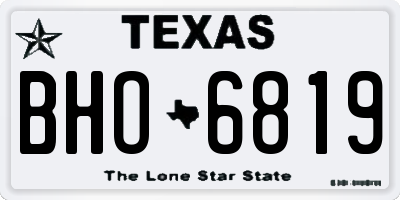 TX license plate BHO6819