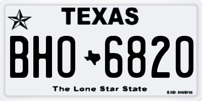 TX license plate BHO6820