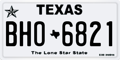 TX license plate BHO6821