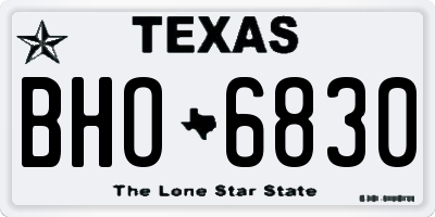TX license plate BHO6830