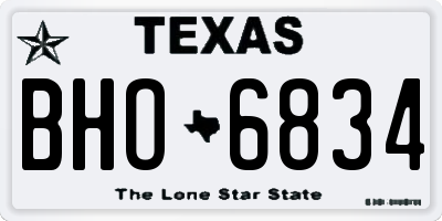 TX license plate BHO6834