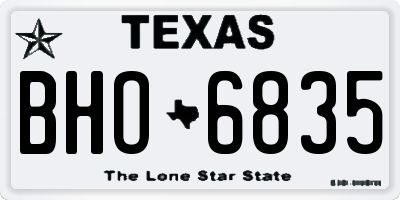 TX license plate BHO6835