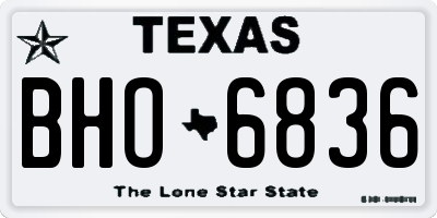 TX license plate BHO6836
