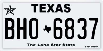 TX license plate BHO6837