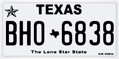TX license plate BHO6838