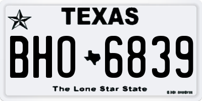 TX license plate BHO6839