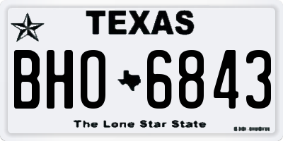 TX license plate BHO6843
