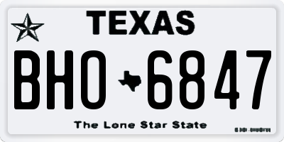 TX license plate BHO6847