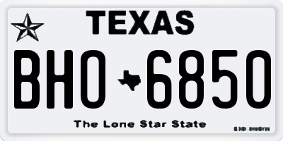 TX license plate BHO6850