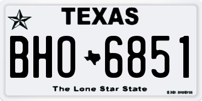 TX license plate BHO6851