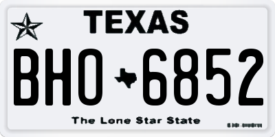 TX license plate BHO6852