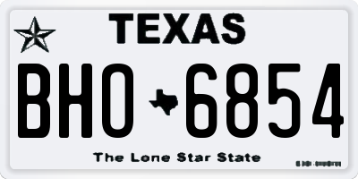 TX license plate BHO6854