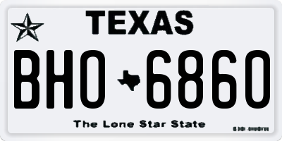 TX license plate BHO6860