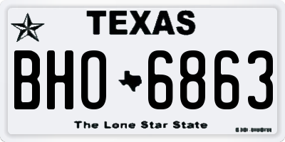 TX license plate BHO6863