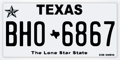 TX license plate BHO6867